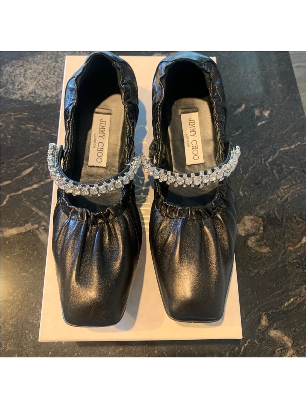 Jimmy Choo  GAI Rhinestone 
Ballet Flats  Size 9/Half runs Sm LIKE  Size 9